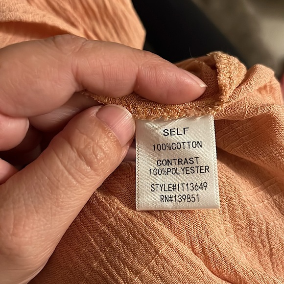 NWOT Oddy Ruffle Lace Peach Blouse - Picture 8 of 9